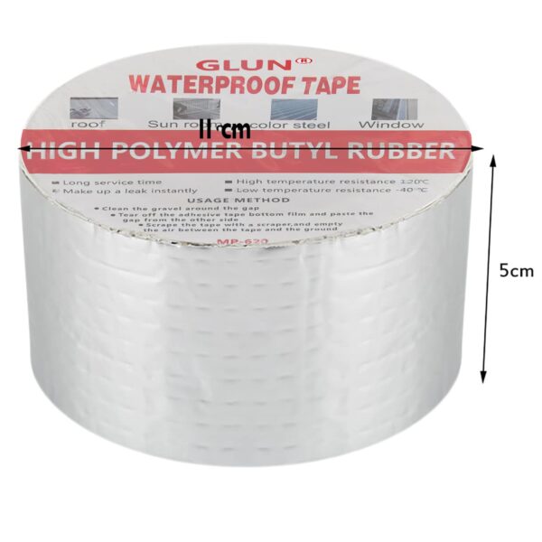 Waterproof Butyl Rubber Tape, High Polymer Adhesive, Surface Crack, Window Sill Gap, Boat Sealing, Home Renovation(10CM*5M (Pack of 1)) - Image 4