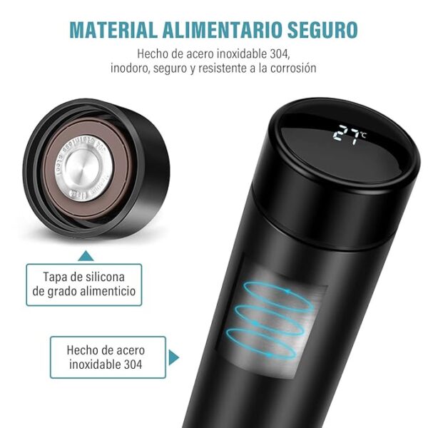 Smart Temperature Display Water Bottle, Digital LED Screen, Stainless Steel Vacuum Flask - Image 2