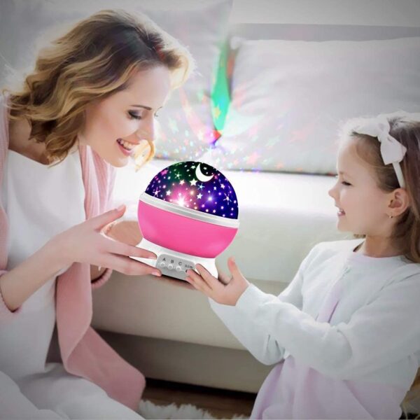 Star Night Light Projector, Multi-Color LED Galaxy Lamp with 6 Lighting Modes, Rotating Stars and Moon Design - Image 9