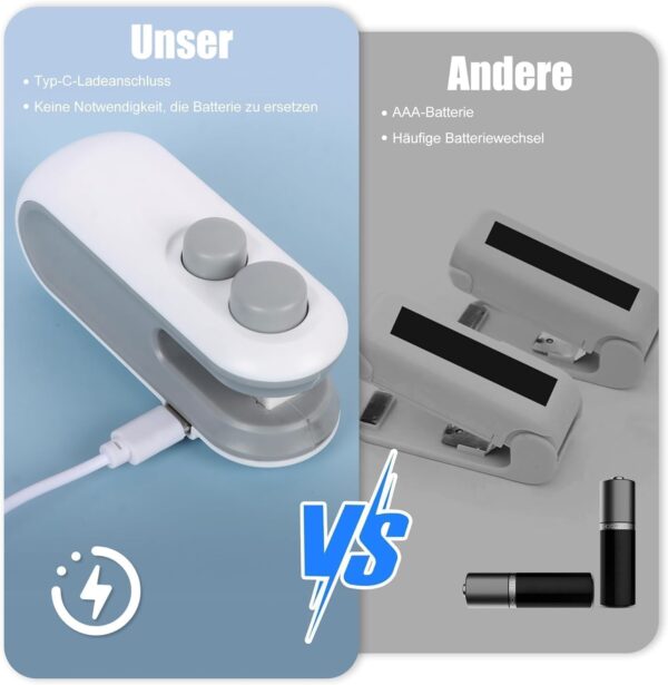 Portable Mini Sealing Machine, USB Rechargeable Heat Sealer for Food Storage - Image 5